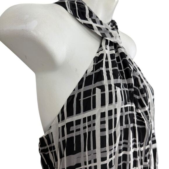 Kenneth Cole New York Womens 100% Silk Sleeveless Print Black Top Blouse NWT 14 - Picture 4 of 16